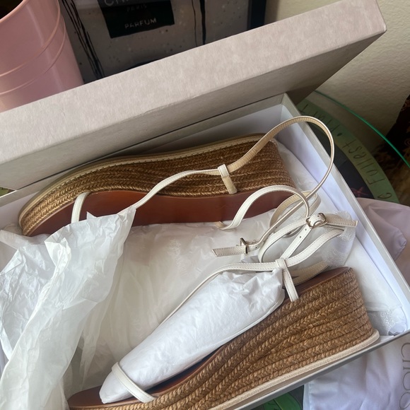 SALE🤍JIMMY CHOO latte drive 60 espadrilles heeled sandals 💞 - Picture 12 of 14